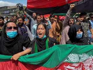 Pictures: Afghan protests spread in early challenge to Taliban
