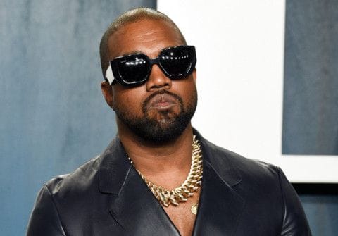 Kanye West arrives at the Vanity Fair Oscar Party in Beverly Hills, Calif., on Feb. 9, 2020.