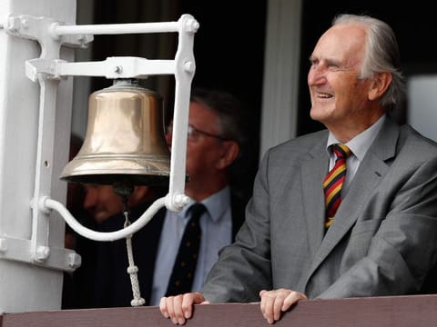 Charismatic: Ted Dexter rings the ceremonial bell before the start of play during a Test match between England and India at Lord's Cricket Ground during their 2018 series.