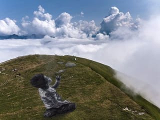 Photos: Graffiti artist captures lightness of clouds to lift spirits 