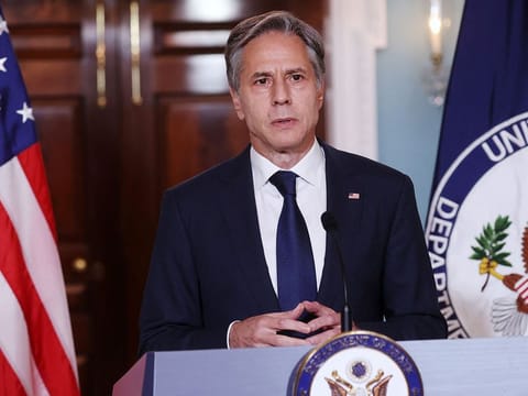 US Secretary of State Antony Blinken delivers remarks following talks on the situation in Afghanistan, at the State Department in Washington, DC on August 30, 2021. 