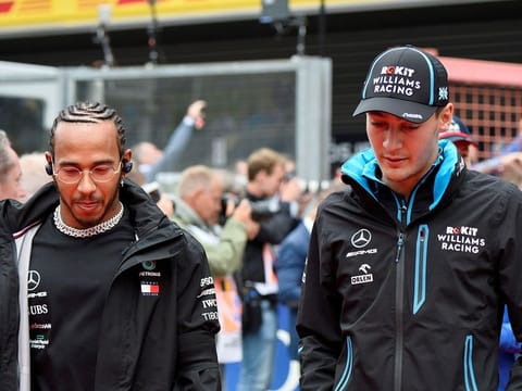 George Russell and Lewis Hamilton 