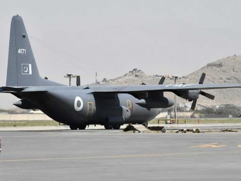 Pakistan Air Force C-130 aircraft arrived on September 9, 2021, in Kabul carrying food and medical supplies for the people of Afghanistan. 