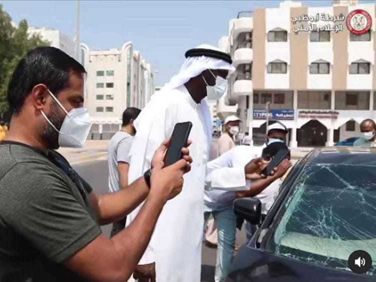 taking pictures of accident sites screenshot abu dhabi police instagram account