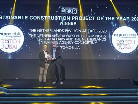 From L to R : Frank Marreau, Managing Director, Expomobilia and Niels Bouwman, Director – The Netherlands Pavilion at Expo 2020 Dubai