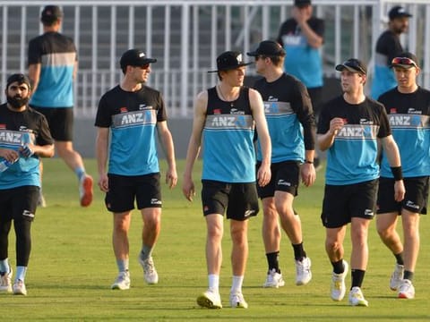 New Zealand cricket team during a practice session in Pakistan. The team suddenly cancelled its tour last week.
