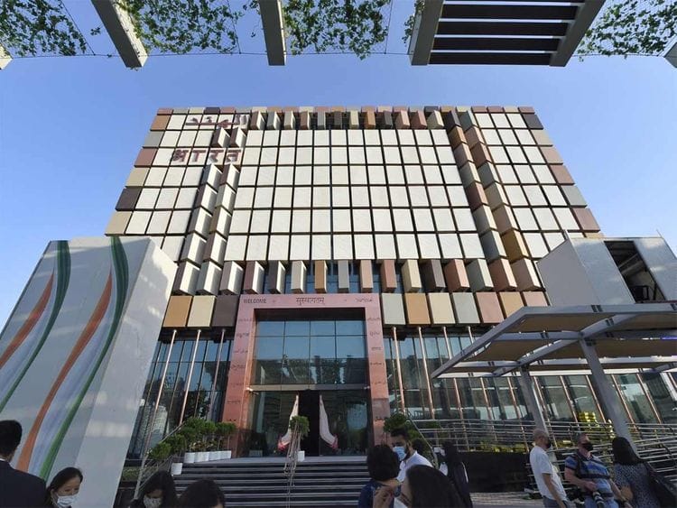 First glimpse of the India pavilion at Expo 2020 Dubai site.