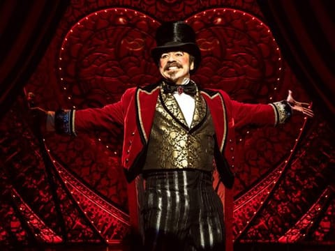 This image released by Boneau/Bryan-Brown shows the cast in "Moulin Rouge! The Musical." 