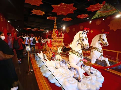 Visitors enjoy the cultural and dynamic displays at the Thailand Pavilion at the Dubai Expo 2020. 