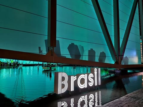 A hidden oasis on site, the Brazil Pavilion is the perfect place to unwind