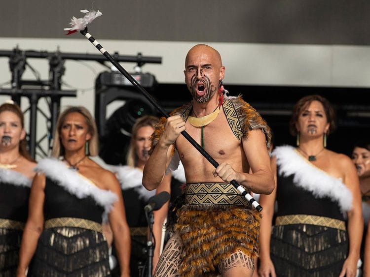 Haka performers at New Zealand Pavilion at Expo 2020 Dubai