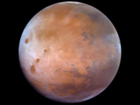A newly-released picture from UAE's Hope Probe to Mars showing spring in the planet's northern hemisphere 