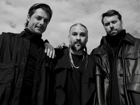 This photo provided by Swedish House Mafia shows Axwell, from left, Steve Angello, and Sebastian Ingrosso of Swedish House Mafia.