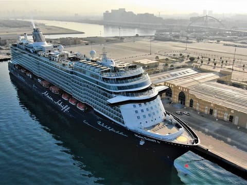 Arrival of TUI Cruise Line’s Mein Schiff 6 at Hamdan bin Mohammed Cruise Terminal, Mina Rashid on Saturday.