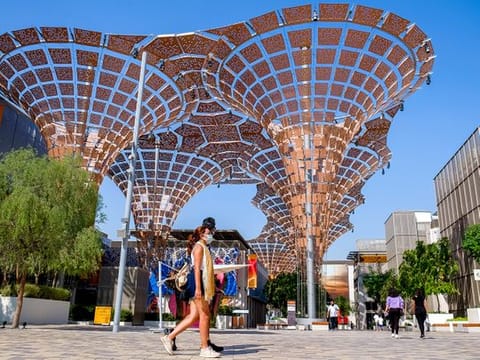 Visitors at the Expo 2020 Dubai site 