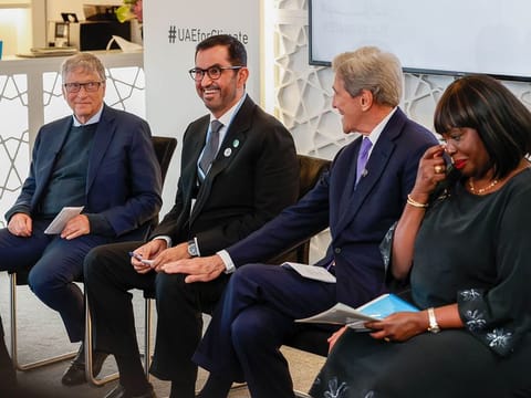 Dr Al Jaber with Bill Gates, John Kerry and Raychelle Omamo.