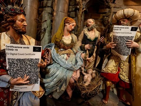 Photos: In Naples, Three Wise Men get COVID-19 health pass to visit Jesus' manger 