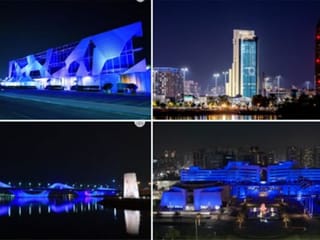 Photos: Abu Dhabi landmarks light up in blue to mark World Diabetes Day