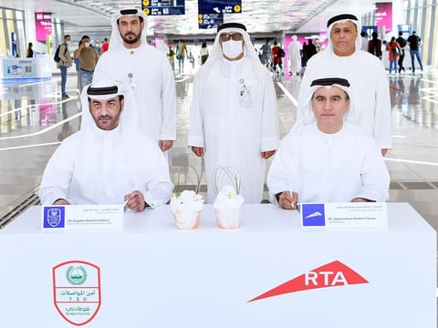 Senior RTA and Dubai Police officials during the signing of the MoU on joint security committees on Tuesday 