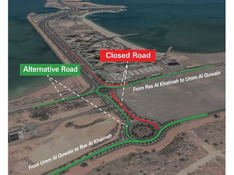 Map showing road closure route during the practice march. 