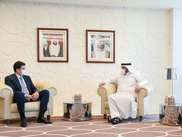 Sheikh Maktoum receives France’s Minister of Economy and Finance at Expo
