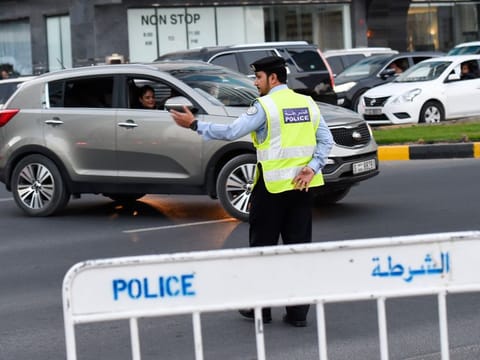 A Sharjah police officer managing traffic at Buhairah Corniche. Picture for illustrative purposes only.