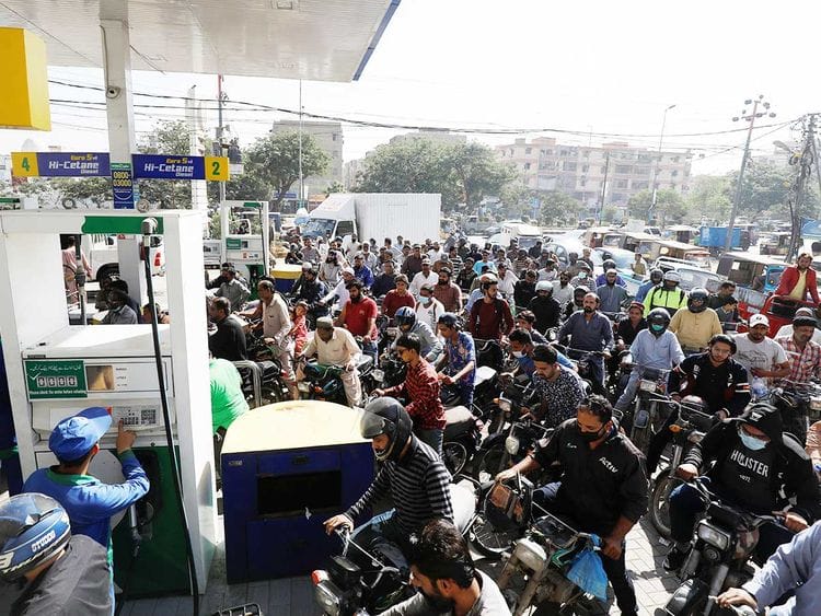 Pakistan petrol pump station filling oil motorbike