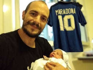 Father of daughters Mara and Dona names son Diego after football legend