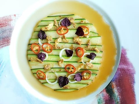 Chef Akira Back's zucchini carpaccio recipe
