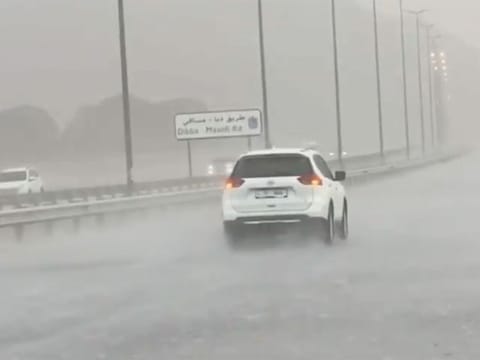 The area around Fujairah port has recorded 234.9mm of rainfall in the past two days.