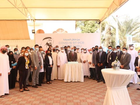 The  opening of the COVID-19 testing centre at Oxford Medical Centre in Abu Dhabi.