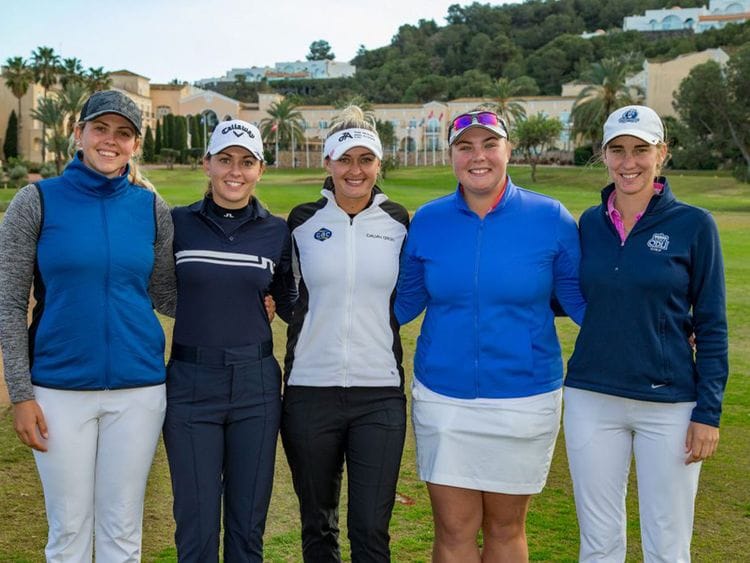 Alison Muirhead pictured after gaining her LET card at La Manga, Spain in 2019.