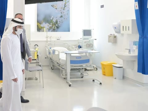 Sheikh Hamdan bin Mohammed during the opening of a state-of-the-art dialysis centre in Al Twar area in Dubai on Tuesday. 