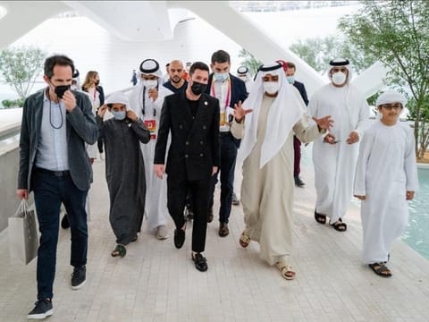 Messi tours Expo 2020 Dubai with Sheikh Nahyan.