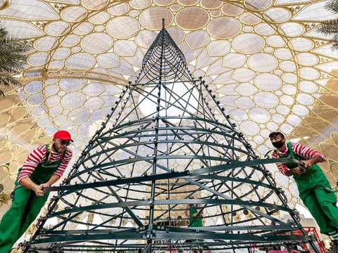 Expo 2020 Dubai's Christmas tree is nearly all set for the ceremony this weekend