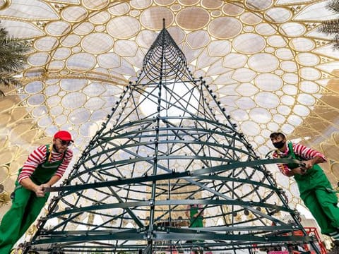 Expo 2020 Dubai's Christmas tree is nearly all set for the ceremony this weekend