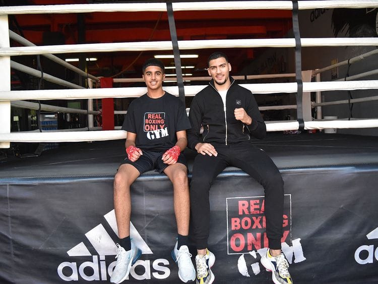 Arjun Singh Hayre and Hamzah Sheeraz at Real Boxing only Gym in Dubai