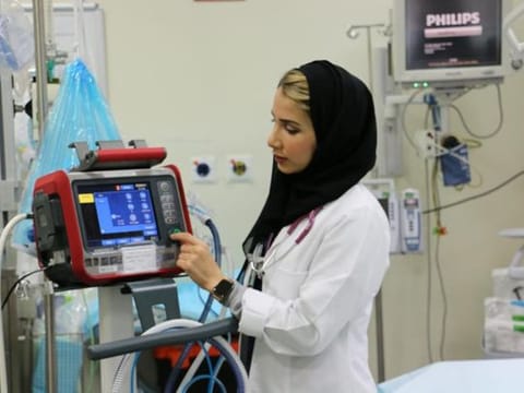 Seddiqa Al Mansoori, respiratory therapy supervisor at the Sheikh Khalifa Medical City, in Abu Dhabi.
