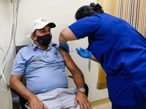 Pfizer Covid-19 vaccine at Zabeel Primary Health Centre in Dubai.