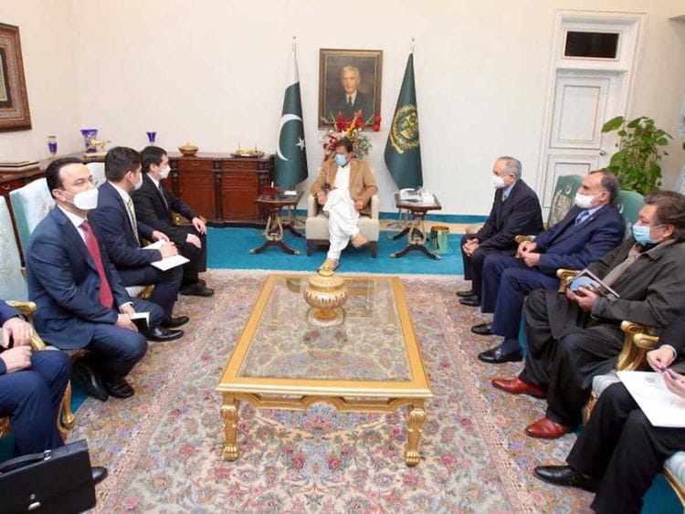 Uzbekistan’s Minister for Transport Makhkamov Ilkham pakistan Prime Minister Imran Khan