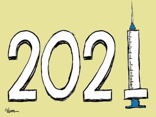 Cartoon: 2021 brings hope with mass vaccine roll out
