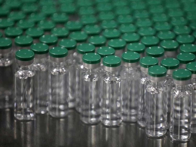 Vials of AstraZeneca's COVISHIELD india vaccine