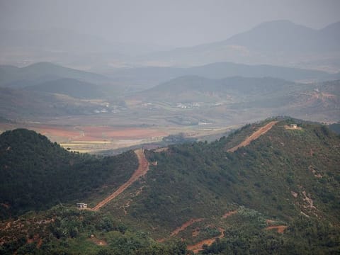 File picture: A general view of the North Korean guard posts, in this picture taken from the top of the Aegibong Peak Observatory, south of the demilitarised zone (DMZ), separating the two Koreas in Gimpo, South Korea, October 5, 2021.