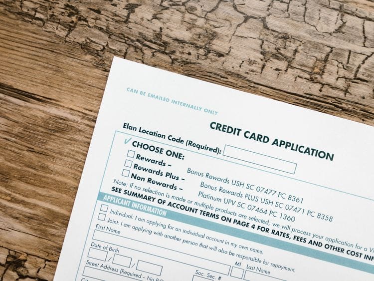 Credit card loan application