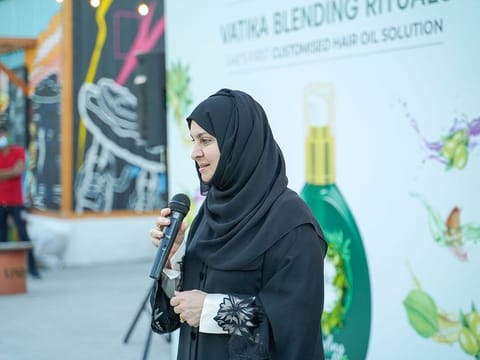 Habiba Al Marashi at the launch event of the Blending Rituals
