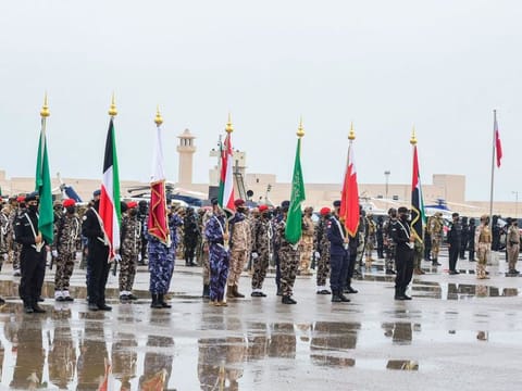GCC security forces are stationed at the joint drill. 