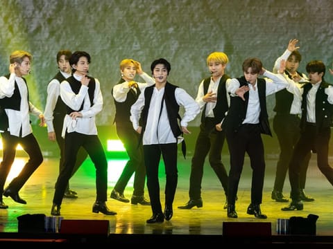 Golden Child perform during the K-Pop Concert at Jubilee Stage, Expo 2020 Dubai