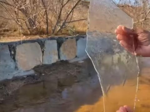 Frost in Jebel Jais, RAK on January 22, 2022