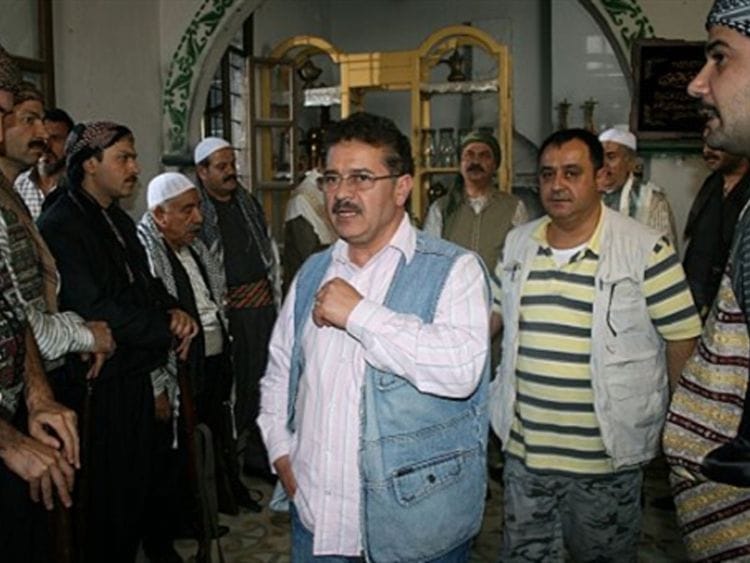 Syrian TV director Bassam Al Mulla at one of his sets.