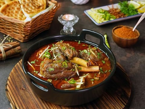 Nihari is either slow-cooked beef, lamb, mutton or camel meat on the bone with spices